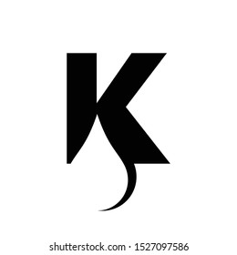 Letter K Logo. Water Drop Symbol. Oil Icon. Vector Illustration.