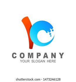 letter k logo with wave design vector, beach logo design simple 