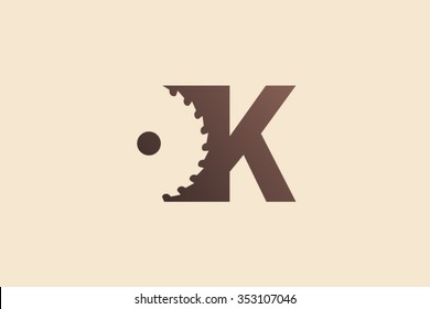 Letter K Logo, woodworking logo design. 