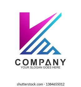 letter k logo,company name,tech industry,business identity,flat logo,line style