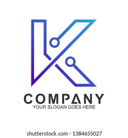 letter k logo,company name,tech industry,business identity,flat logo,line style