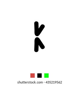 The letter K for logos, icons, web design, the template element. Black letters on a white background English alphabet. Vector Illustration Eps10.