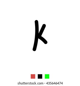 The letter K for logos, icons, web design, the template element. Black letters on a white background English alphabet. Vector Illustration Eps10.
