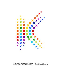 Letter K Logo.Sparkle Logo Colorful, Logotype Vector Design