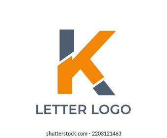 logotipo de letra k. diseño creativo del logotipo del alfabeto. imagen vectorial aislada en estilo simple