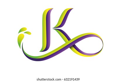 Letter K. Logotype design concept illustration. Corporate Identity