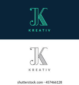 Letter "K" logotype. Trendy line art design. Eps10 vector illustration.