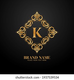 Letter K luxury brand logo theme design