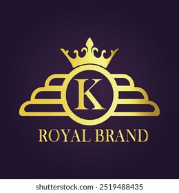 Letter K luxury gold logo concept
