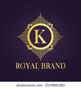 Letter K luxury gold logo concept