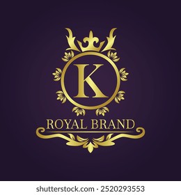 Letter K luxury gold logo concept