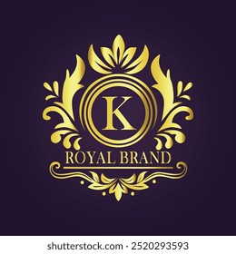 Letter K luxury gold logo concept