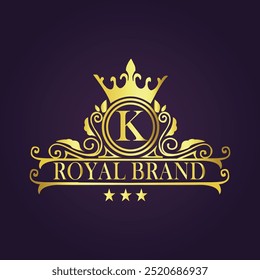 Letter K luxury gold logo concept