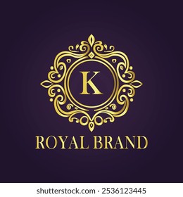 Letter K luxury gold logo concept