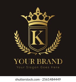 Letter K luxury gold logo concept
