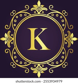 Letter K luxury and Royale brand logo concept design
