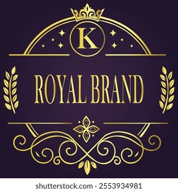 Letter K luxury and Royale brand logo concept design
