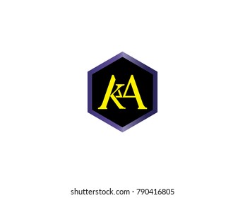 letter K, M and A Hexagonal design Logo Vector Graphic Branding Letter Element.