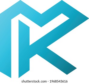 Letter K and letter M logo vector