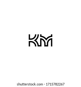 letter K and M monogram,classic logo,eps 10