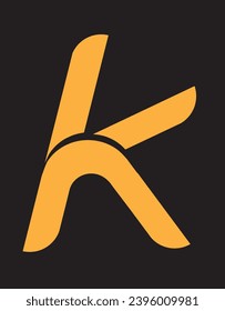 Der Buchstabe K wird zu einem einfachen Logo mit goldener Farbe und schwarzem Hintergrund