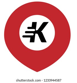 letter K and map pin. logo concept. Designed for your web site design, logo, app, UI