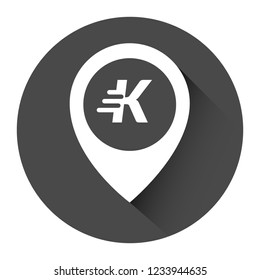 letter K and map pin. logo concept. Designed for your web site design, logo, app, UI