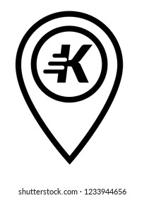 letter K and map pin. logo concept. Designed for your web site design, logo, app, UI
