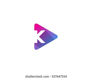 Letter K Media Play Logo Design Template Element