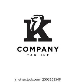 Letter K Meerkat logo icon vector