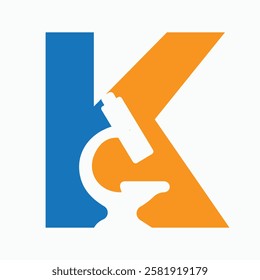 Letter K Microscope Symbol For Medical Experiment Sign