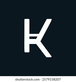 Letter K Minimal Business Logo With 3D Cut with Line | K Letter Typography Symbol