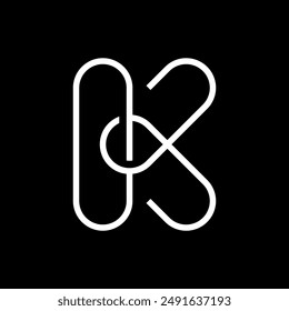 Letter K minimal line logo design