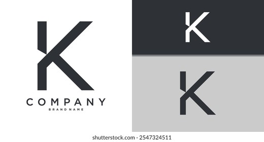 Letter K minimal logo icon design template elements. Premium Vector