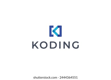 Letter K minimal technological simple coding logo