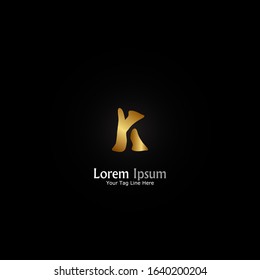 "letter K". Minimalist, simple,digital and modern logo design.