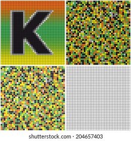 Letter K (mixed mosaic with empty cells)