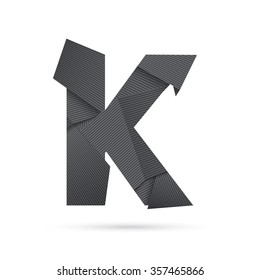 Letter K. Modern abstract alphabet.