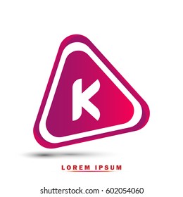 Letter K. Modern concept. elegant and simple typographic . Gradient purple