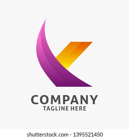 Letter K modern logo design. initial K inspiration