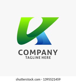 Letter K modern logo design. initial K inspiration