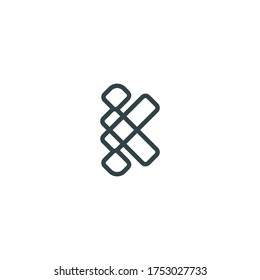 Letter K modern logo design in black monogram