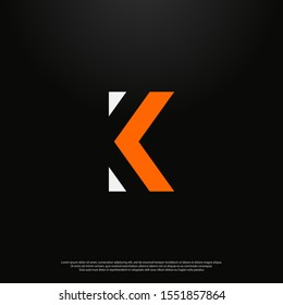 Letter K modern Logo icon monogram design. Vector graphic design template element. black background. eps10