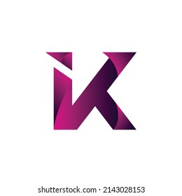 Logotipo de degradado mínimo moderno de la letra K