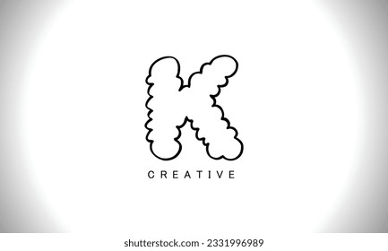 Elemento de plantilla de diseño de logotipo de forma moderna de carta K