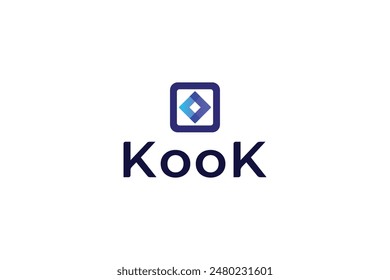 Buchstabe k moderne und einfache blaue Farbe minimalistische Logo