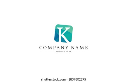 letter K modern square logo template
