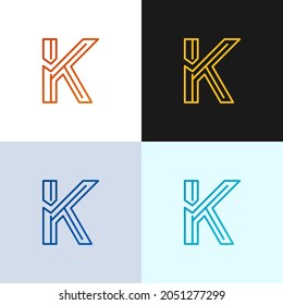 Letter K Monline Simple Logo Design Template