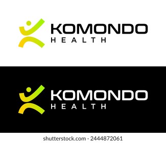 Letter K monogram active human health sport logo design.

