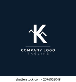 Letter K monogram alphabet with the mountain peak. Mountain Logo sign symbol. Modern vector logo design for the business, and company identity.